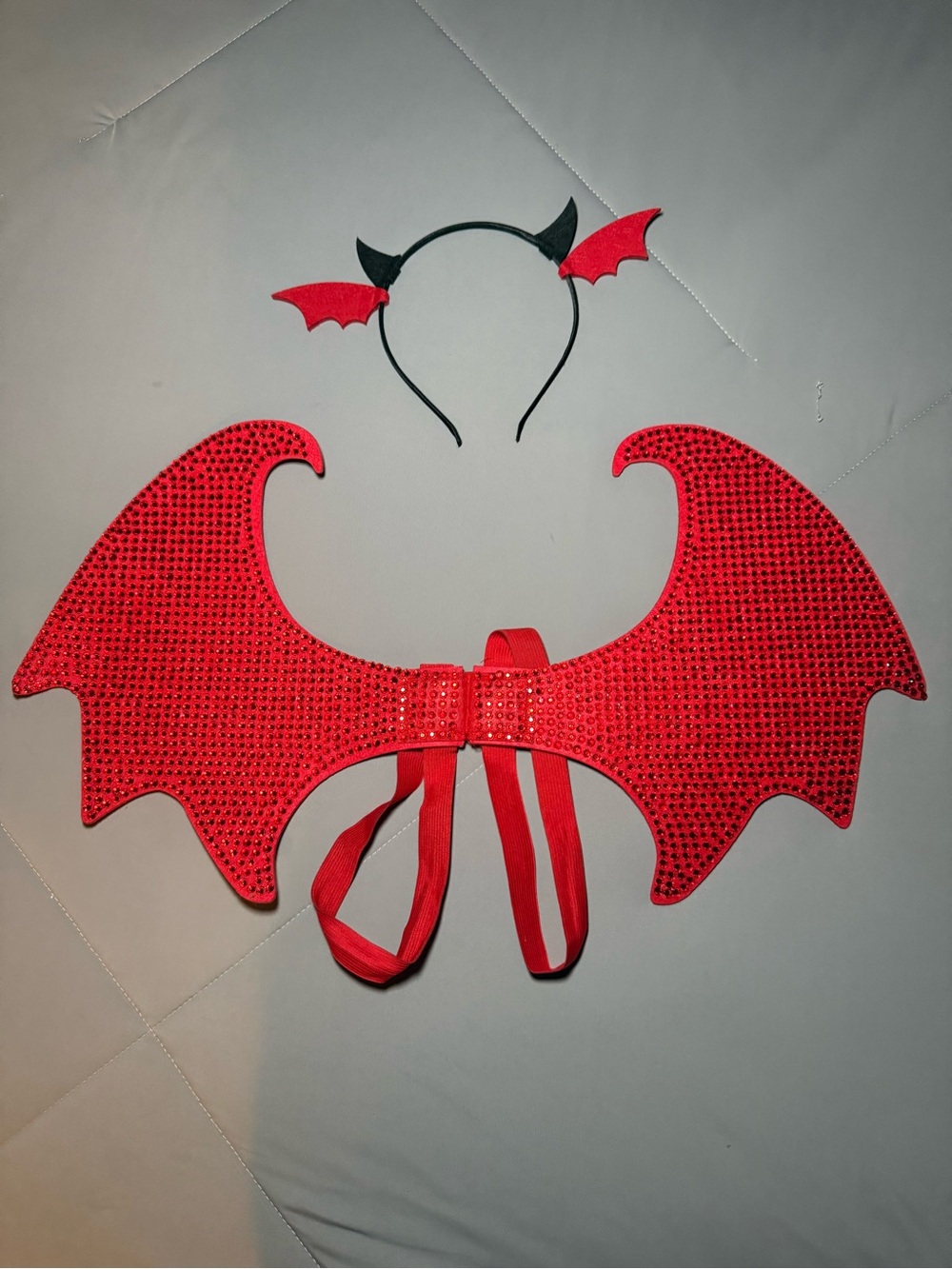 Target Red Rhinestone Sparkle Wings & Dragon Headband Set Halloween Accessories